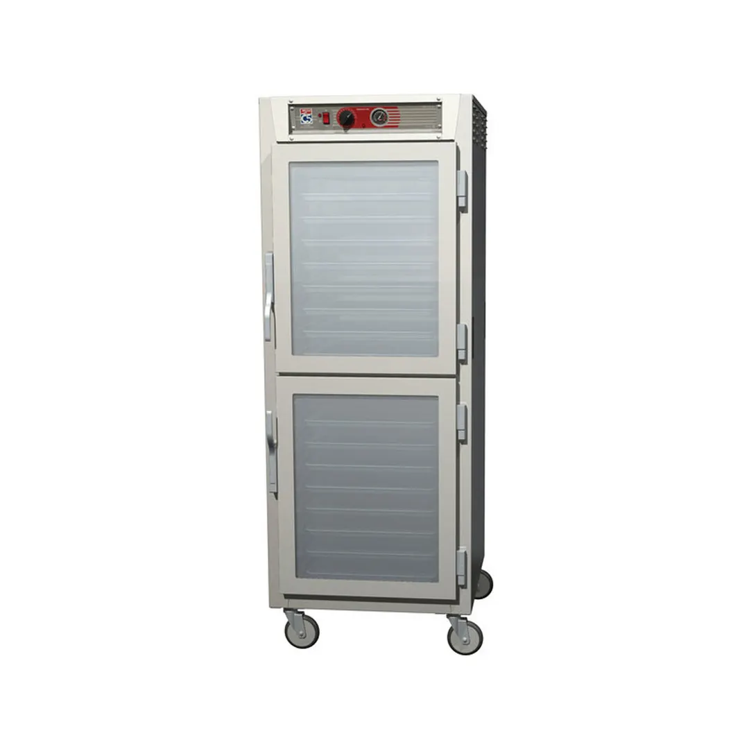 Metro C569-SDC-U Full Height 1-Door Heated Holding Cabinet, Dutch Glass Door, 73"-78"H, 17-Pan/32-Pan Capacity, Stainless Steel