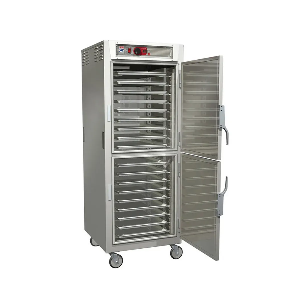 Metro C569-SDS-L Full Height 1-Door Solid Dutch Door Heated Holding Cabinet, 34-Pan 18"x26", 304 Stainless Steel, 2000W, ENERGY STAR