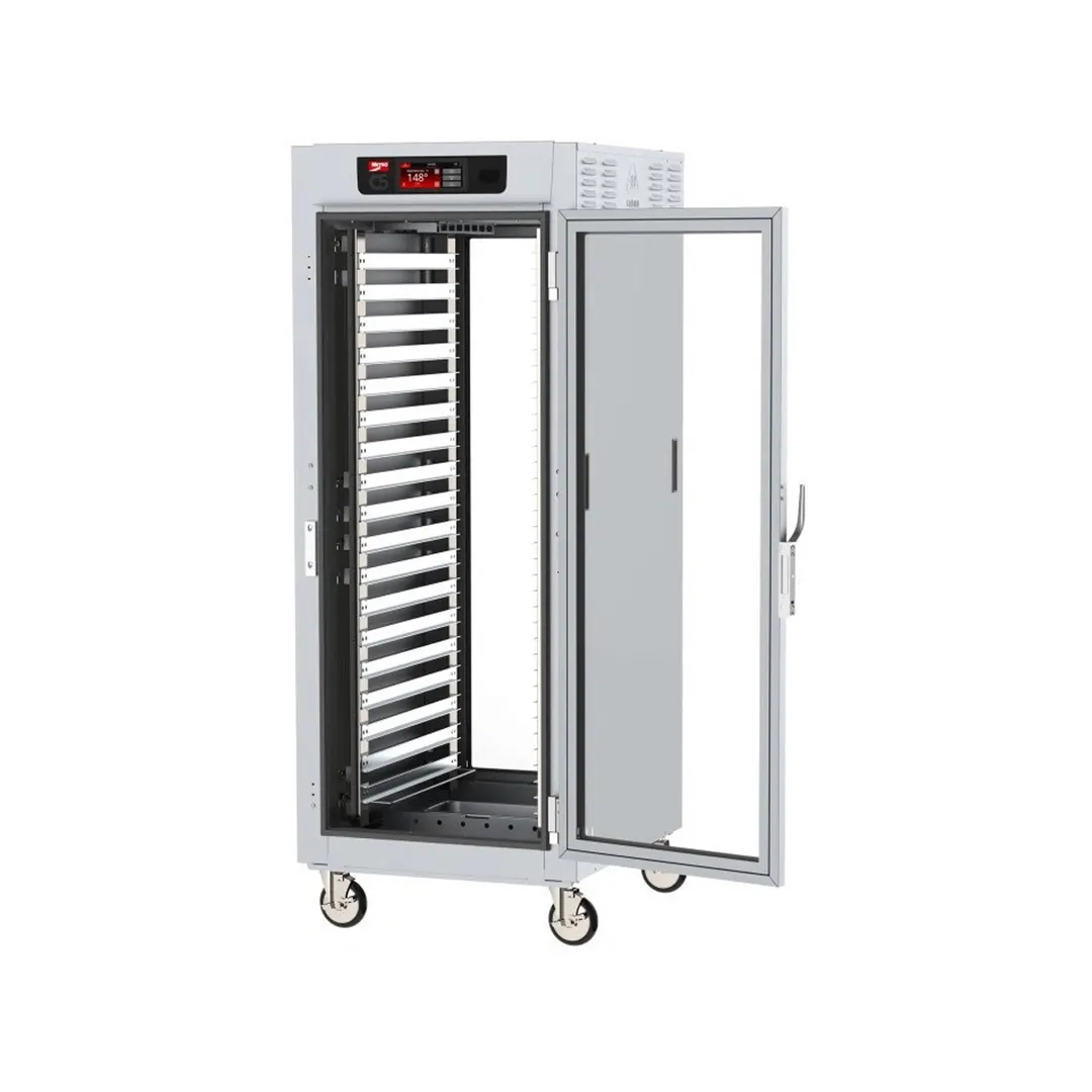 Metro C589-SFC-UPFC Full Height 2-Door Glass Heated Holding Cabinet, 2000W, 304 Stainless Steel