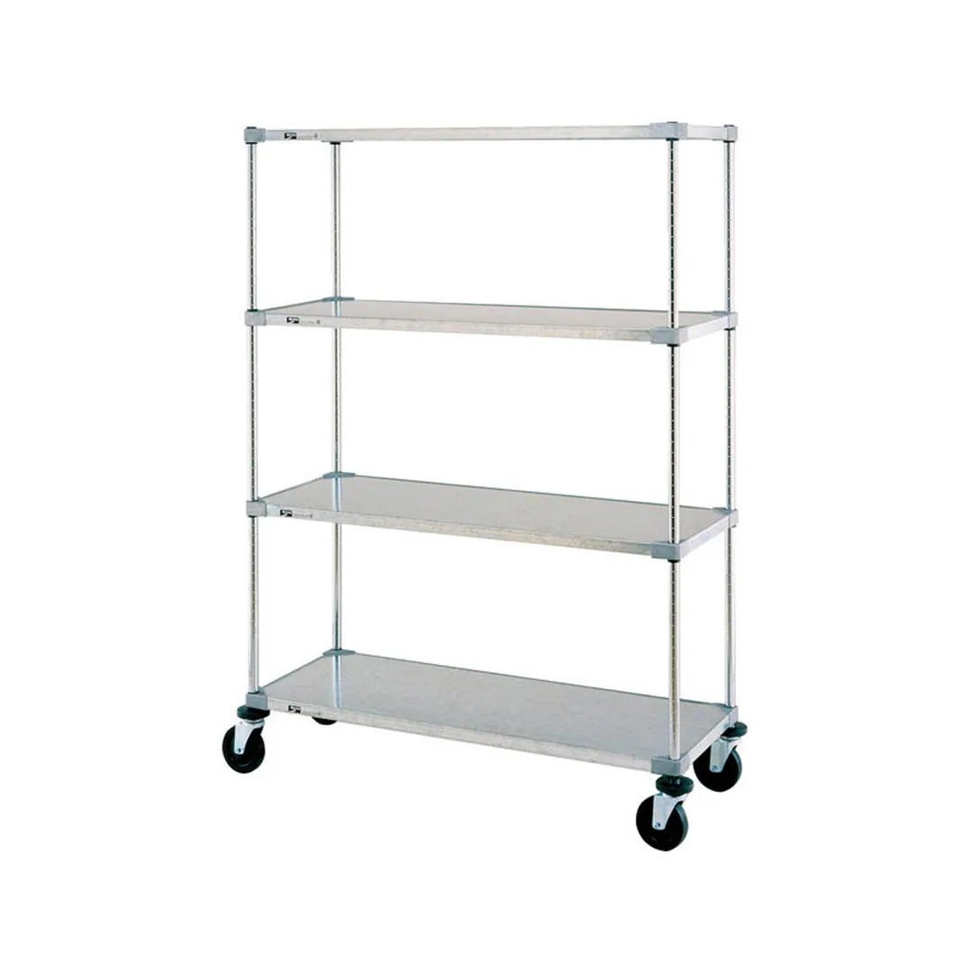 Metro F556EG Super Erecta® Galvanized Mobile Solid Stem Caster Cart w/ Polyurethane Casters - 24" x 48" x 68"