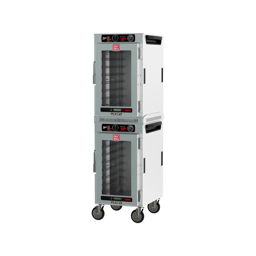 Metro HBCN16-AC-M 2-Section Heated Holding Cabinet, 2-Door, Clear Door, 32-Pan Capacity, Aluminum, 61"H