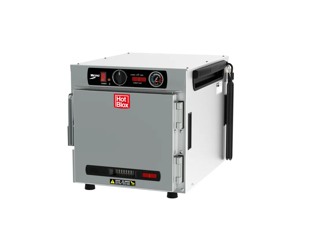 Metro HBCN4-ASPS-CT HotBlox Insulated Holding Cabinet, Countertop, 4-Pan, All Aluminum, Solid Doors, 120V 875W