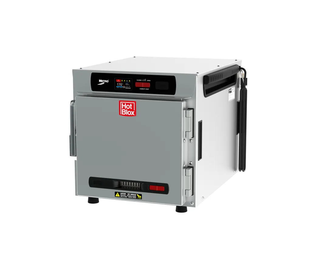 Metro HBCN4-DSPS-CT HotBlox Holding Cabinet, Countertop, 4-Pan, Digital Touchscreen, All Aluminum Exterior