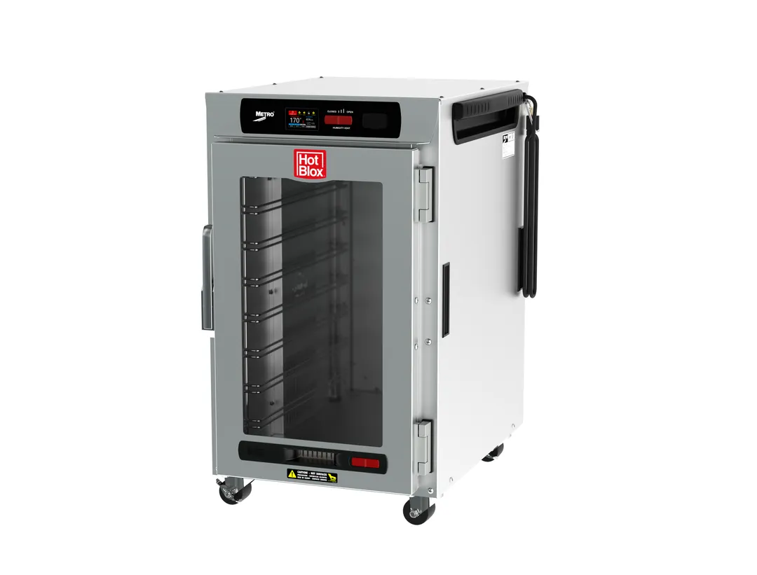 Metro HBCN8-DCPS-UC HotBlox Undercounter 1-Section 8-Pan Heated Holding Cabinet, Stainless Steel, Digital Touchscreen, 120V 875W