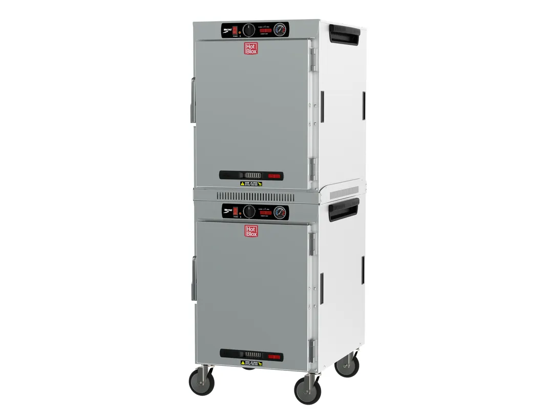 Metro HBCW16-AS-M 2-Compartment Heated Holding Cabinet, 1-Section, Solid Door, 61"-66"H, Aluminum