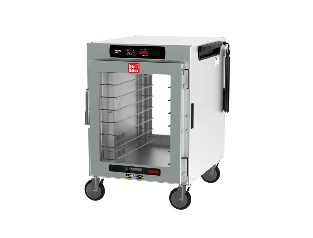 Metro HBCW8-DCPC-M HotBlox Insulated Heated Holding Cabinet, 8-Pan, Mobile, Pass-Thru, Digital Touchscreen, 120V 875W