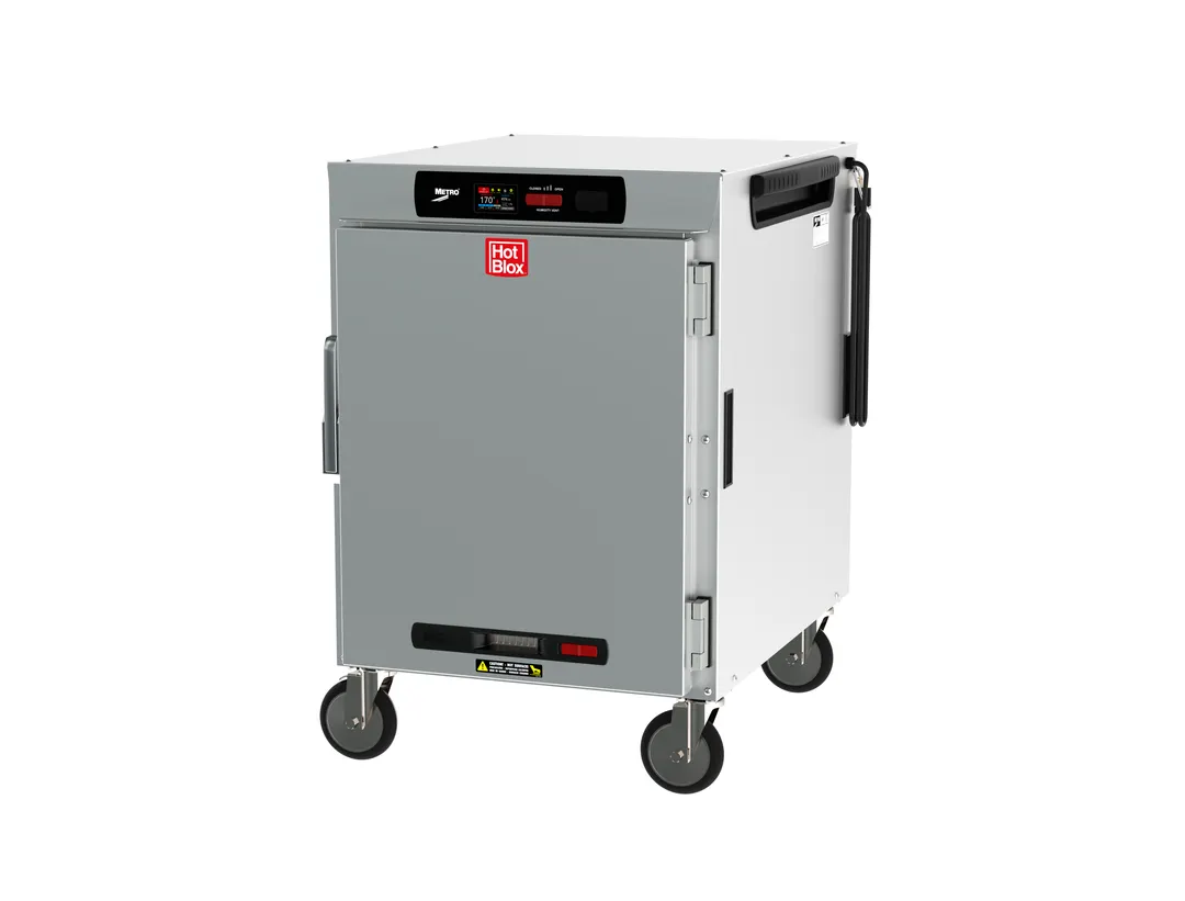 Metro HBCW8-DSPC-M HotBlox Insulated Holding Cabinet, Mobile, Pass-Thru, 8-Pan, Digital Touchscreen, 120V 875W