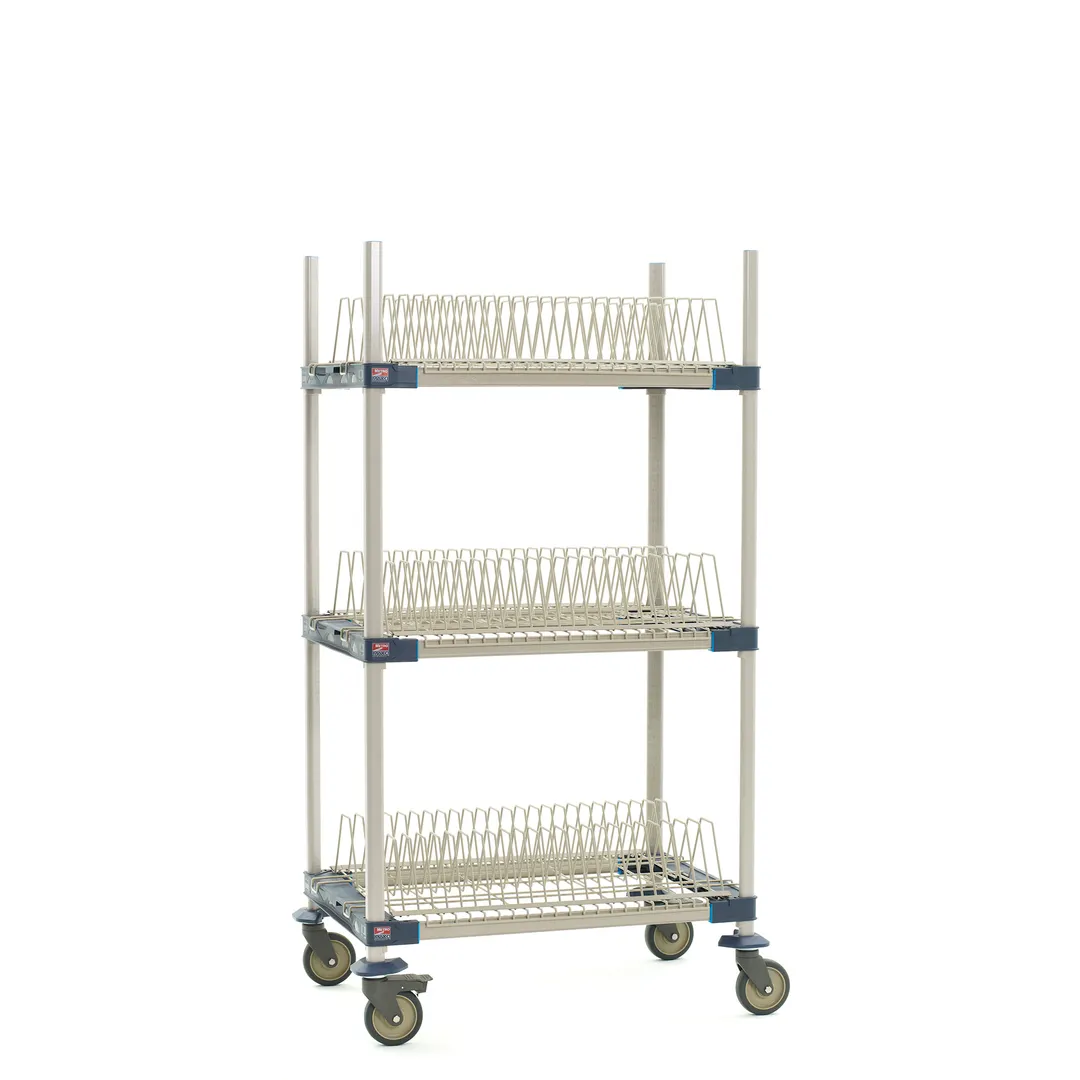 Metro MAX4-PR36VX3 MetroMax 4 Polymer Mobile Drying Rack Cart with 4-Shelf, 36" x 24" x 68"