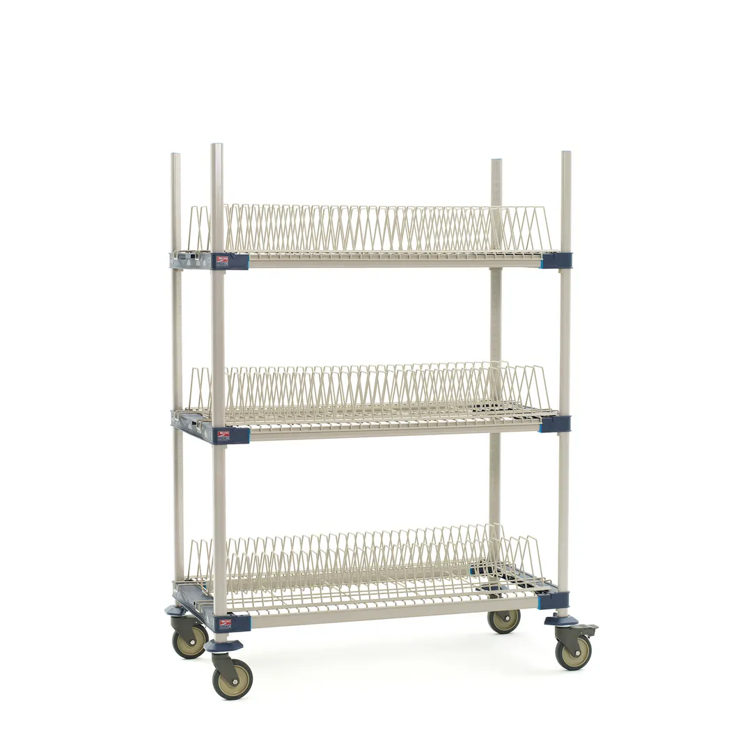 Metro MAX4-PR48VX2 MetroMax 4 Mobile Drying Rack with Three Tray Racks, 26" x 50" x 68"