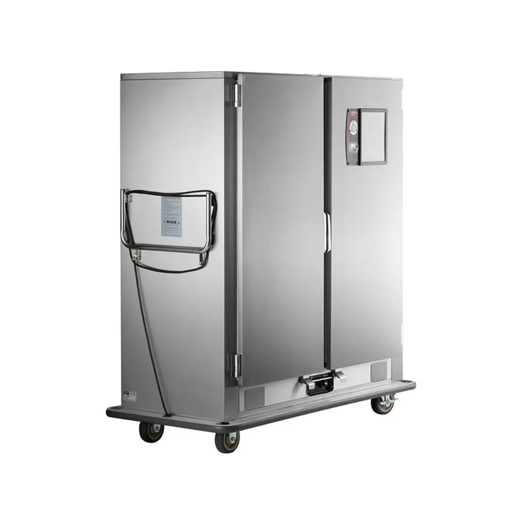 Metro MBQ-200D 2-Door Stainless Steel Heated Banquet Cabinet, 200 Plate Capacity, 1650W, Casters