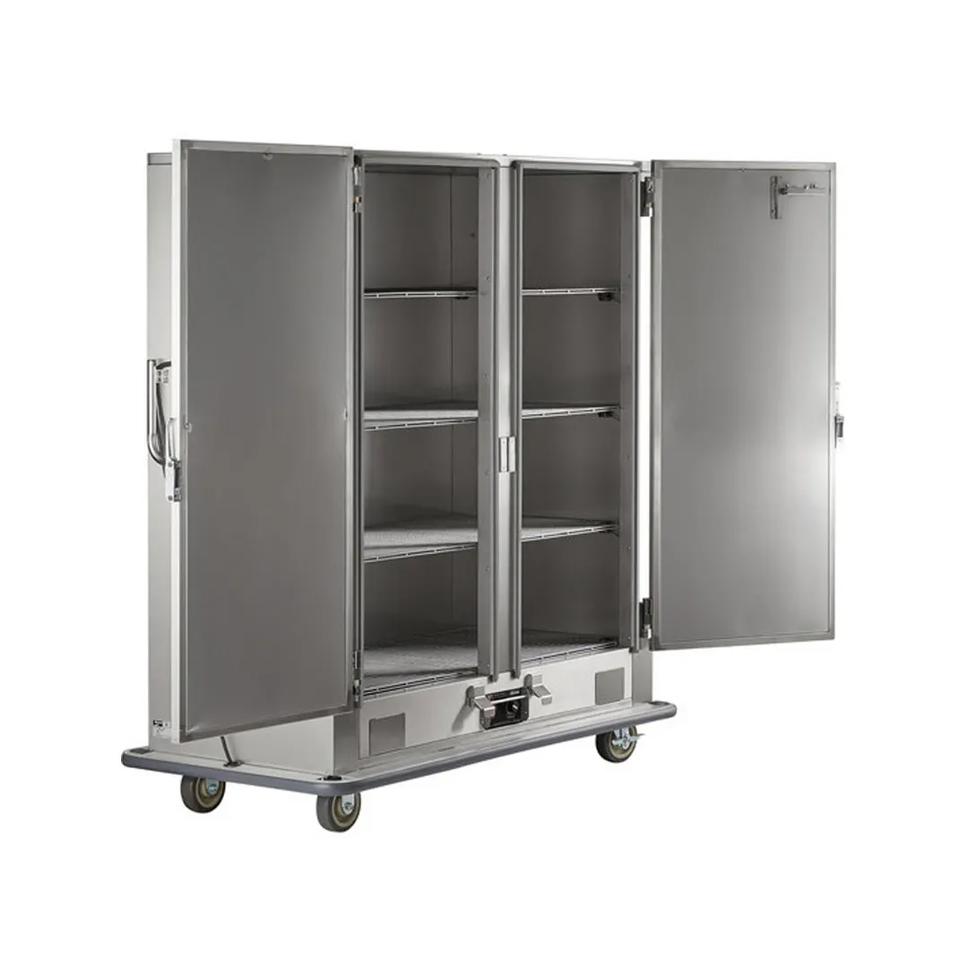 Metro MBQ-200D 2-Door Stainless Steel Heated Banquet Cabinet, 200 Plate Capacity, 1650W, Casters