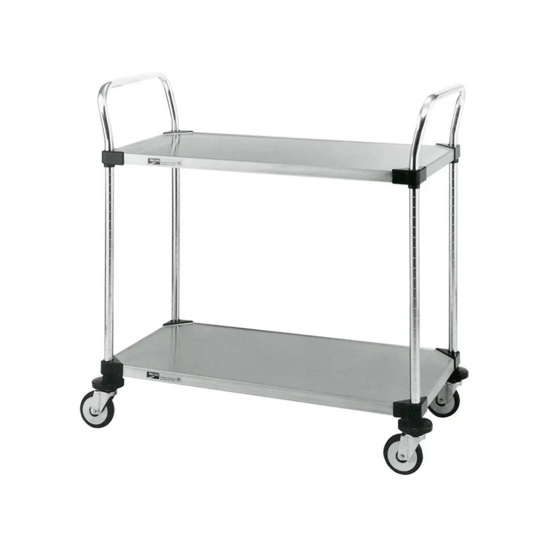 Metro MW106 Super Erecta MW Standard Duty Utility Cart w/ 2 Solid Shelves - 21" x 36" x 39"