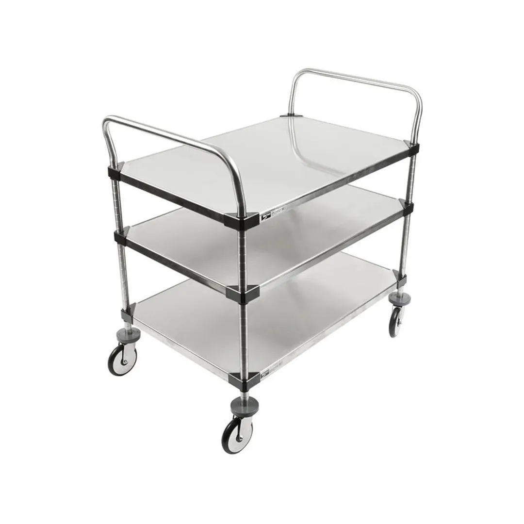 Metro MW208 Super Erecta MW Standard Duty Utility Cart w/ 3 Solid Shelves - 24" x 36" x 39"
