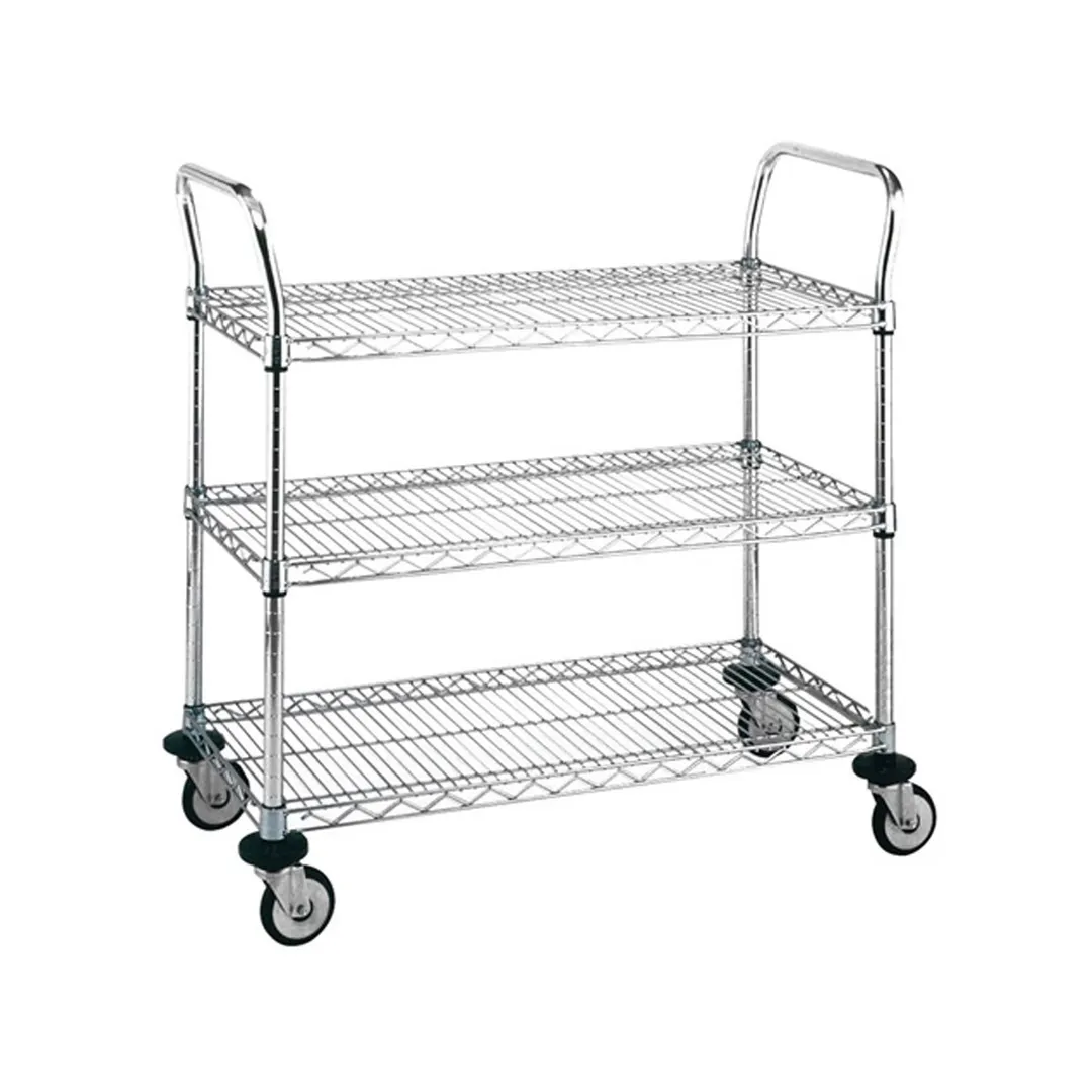 Metro MW706 Super Erecta MW Standard Duty Utility Cart w/ 3 Wire Shelves - 18" x 36" x 38"