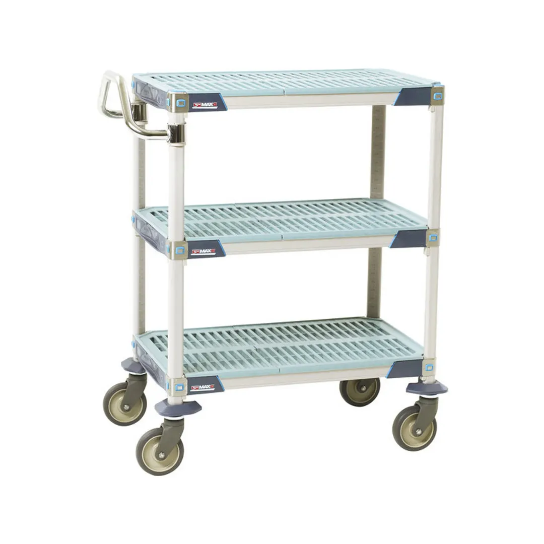 Metro MXUC1830G-35 MetroMax® 3-Shelf Plastic Shelving Utility Cart - 18" x 30" x 39.25"