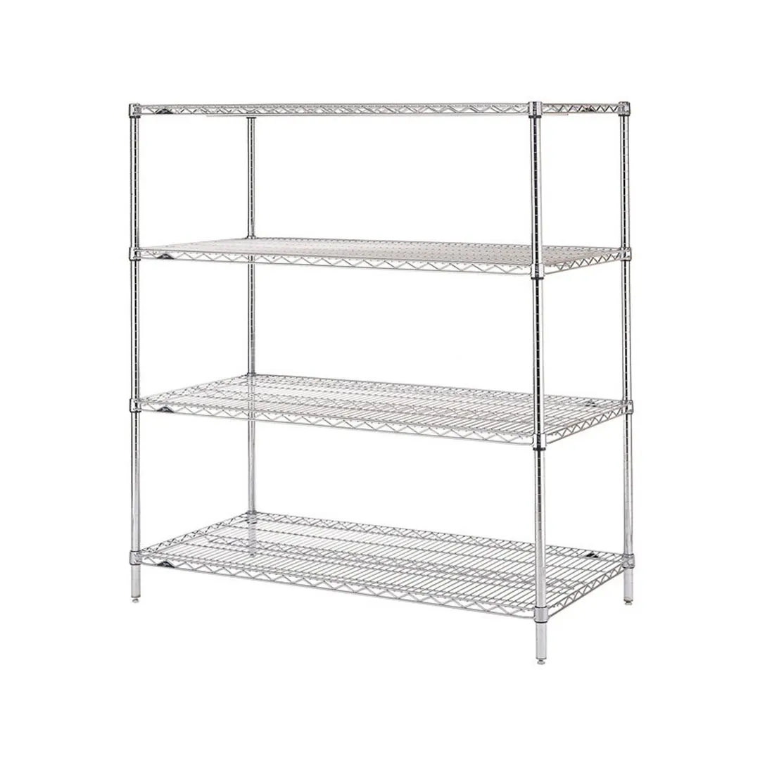 Metro N346C Super Erecta 4-Shelf Stationary Wire Shelving Starter Unit, Chrome - 18" x 42" x 63"