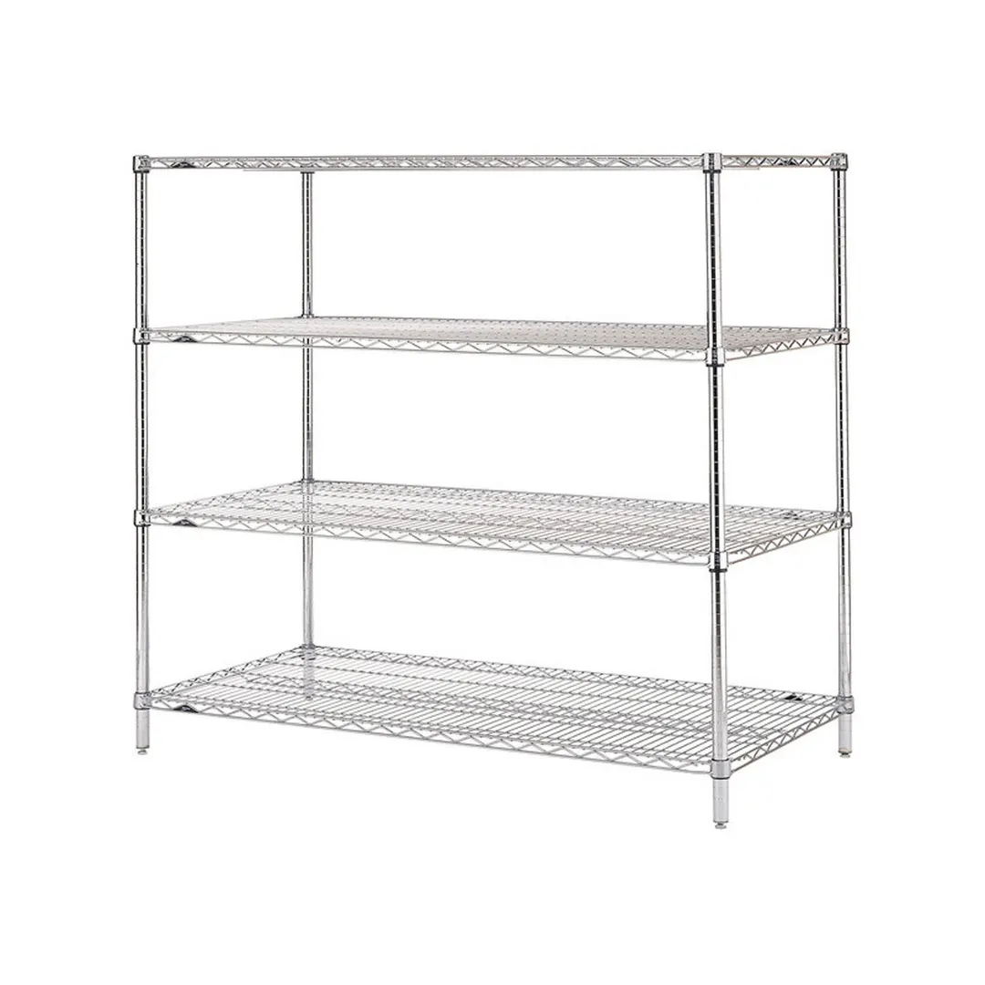 Metro N366C Super Erecta 4-Shelf Wire Shelving Stationary Starter Unit, Chrome - 18" x 60" x 63"
