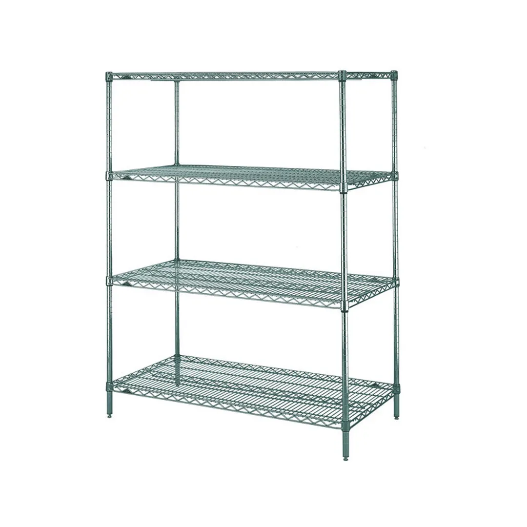 Metro N416K3 Super Erecta 4-Shelf Wire Shelving Starter Unit, Green Epoxy - 21" x 24" x 63"