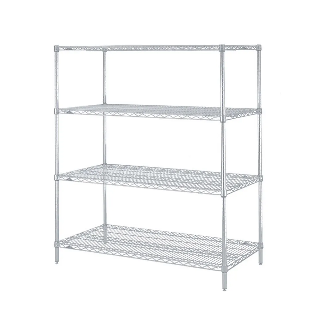 Metro N436BR Super Erecta 4-Shelf Stationary Wire Shelving Starter Unit, Brite - 21" x 36" x 63"