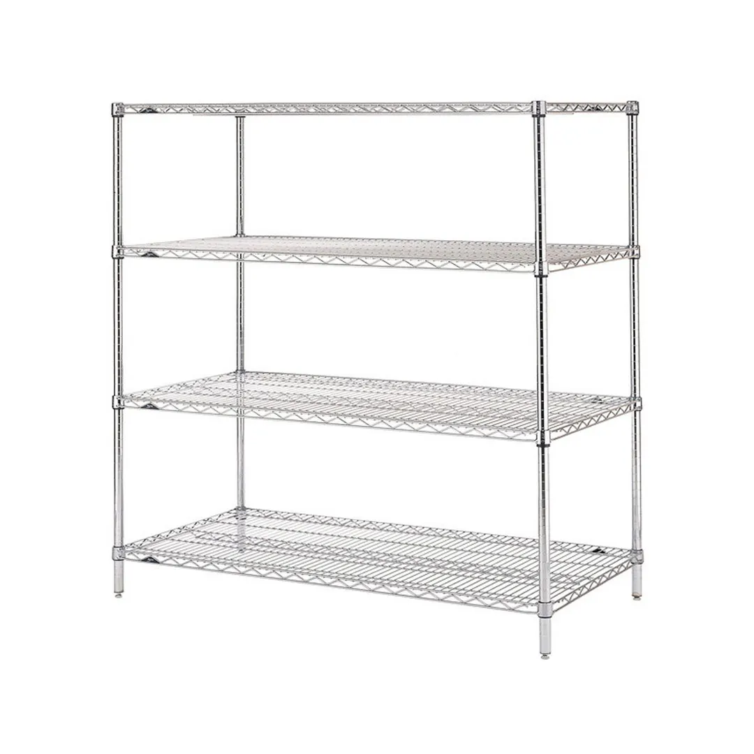 Metro N456C Super Erecta 4-Shelf Stationary Wire Shelving Starter Unit, Chrome - 21" x 48" x 63"
