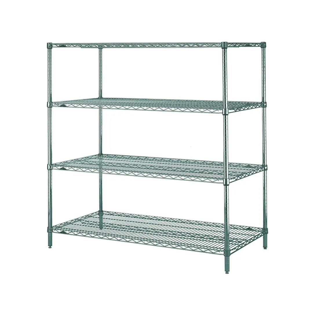 Metro N456K3 Super Erecta 4-Shelf Wire Stationary Shelving Starter Unit, Epoxy - 21" x 48" x 63"