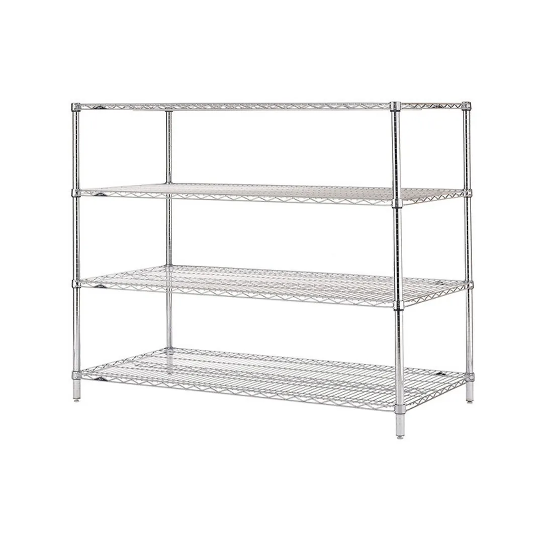 Metro N476C Super Erecta 4-Shelf Wire Stationary Shelving Starter Unit, Chrome - 21" x 72" x 63"
