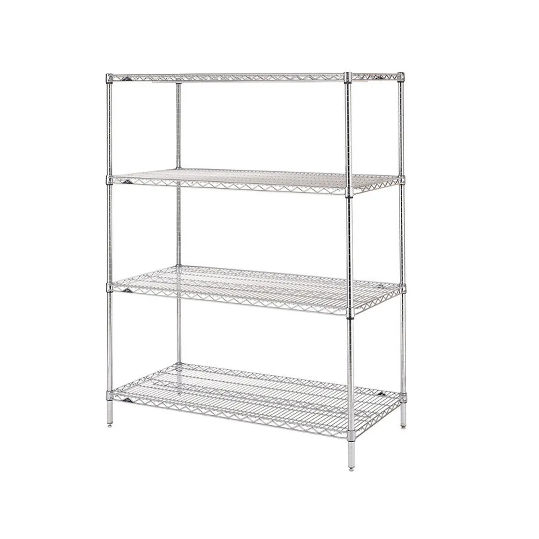 Metro N516C Super Erecta 4-Shelf Wire Stationary Shelving Starter Unit, Chrome  - 24" x 24" x 63"
