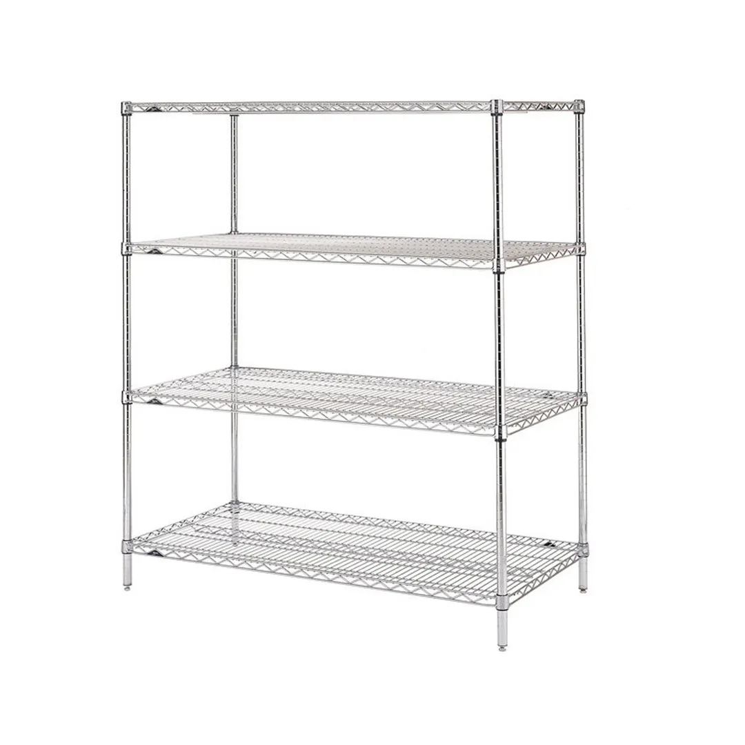 Metro N536C Super Erecta 4-Shelf Wire Stationary Shelving Starter Unit, Chrome - 24" x 36" x 63"