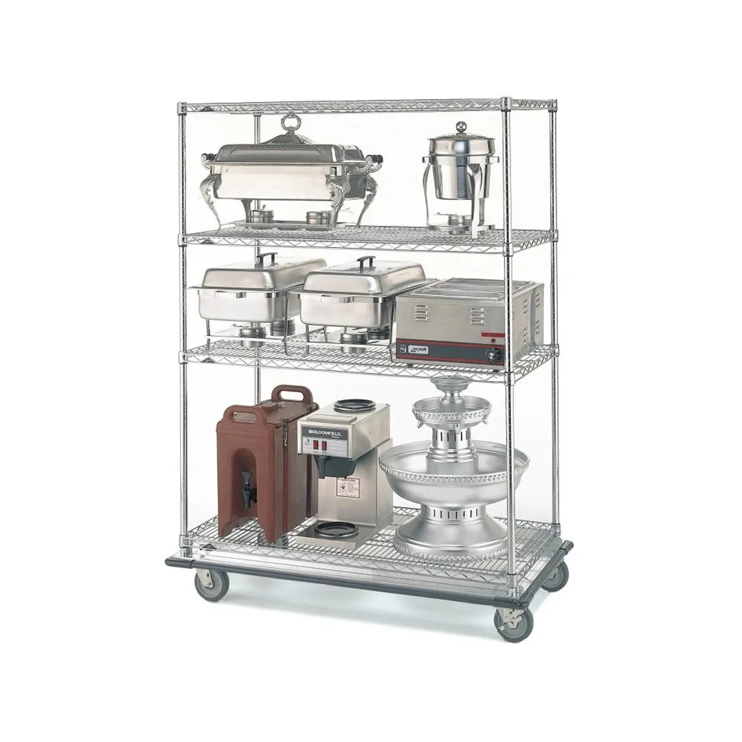 Metro N536MC Super Erecta Chrome Mobile Wire Shelving Dolly Truck Cart - 24" x 36" x 70"