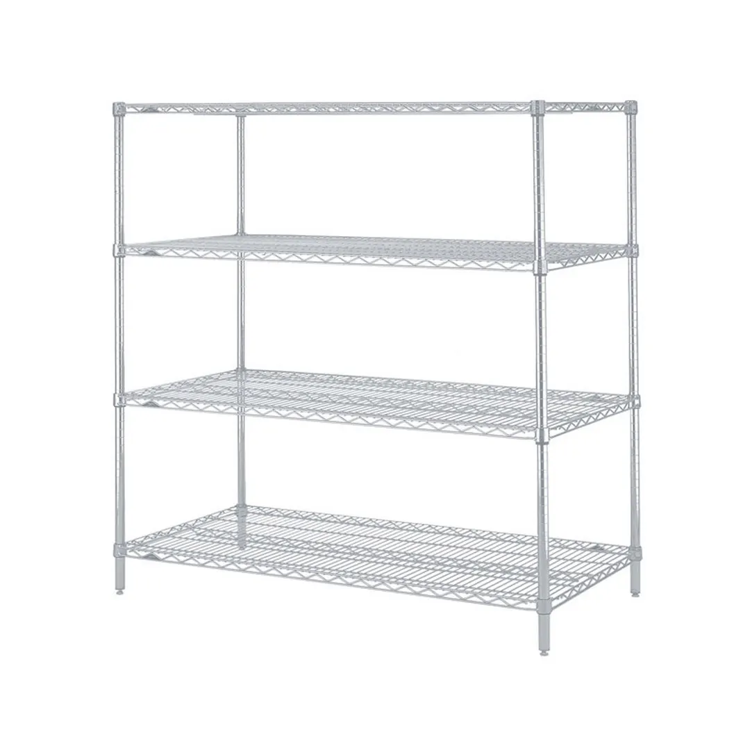 Metro N556BR Super Erecta 4-Shelf Stationary Wire Shelving Starter Unit, Brite - 24" x 48" x 63"