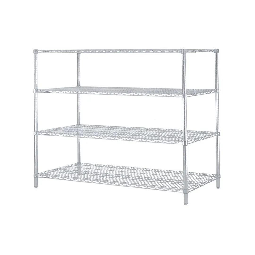 Metro N576C Super Erecta 4-Shelf Stationary Wire Shelving Starter Unit, Chrome - 24" x 72" x 63"