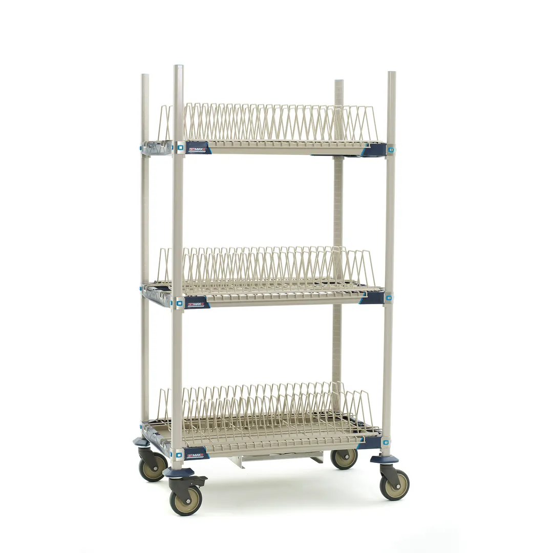 Metro PR36VX2-XDR Metromax İ Mobile Drying Rack with 3 Tray Racks and Drip Tray, 26" x 38" x 68"