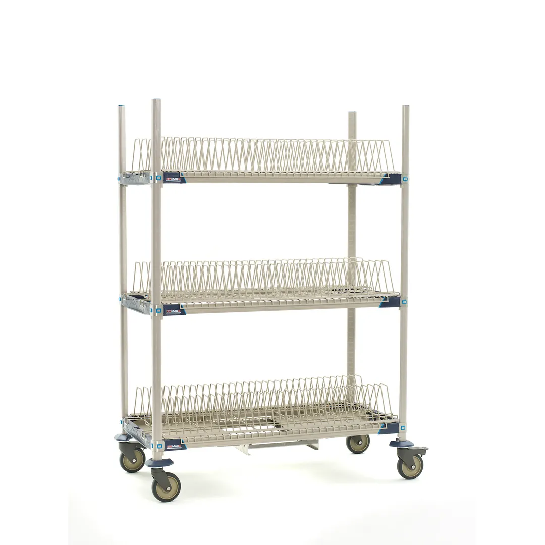 Metro PR48VX2-XDR MetroMax i Mobile Drying Rack with 3 Tray Racks and Drip Tray, 26" x 50" x 68"