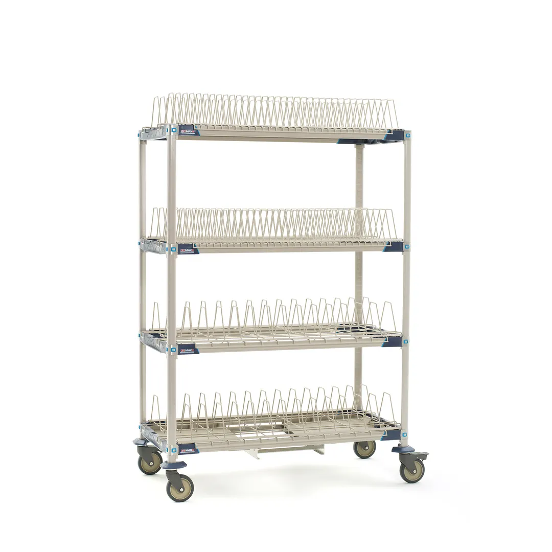 Metro PR48VX4-XDR MetroMax i Mobile Drying Rack with 2 Tray Racks, 2 Pan Racks and Drip Tray, 26" x 50" x 68"
