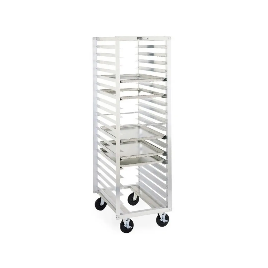 Metro RD23N 12 Pan Aluminum Mobile End Load Bun / Sheet Pan Rack with Single Section