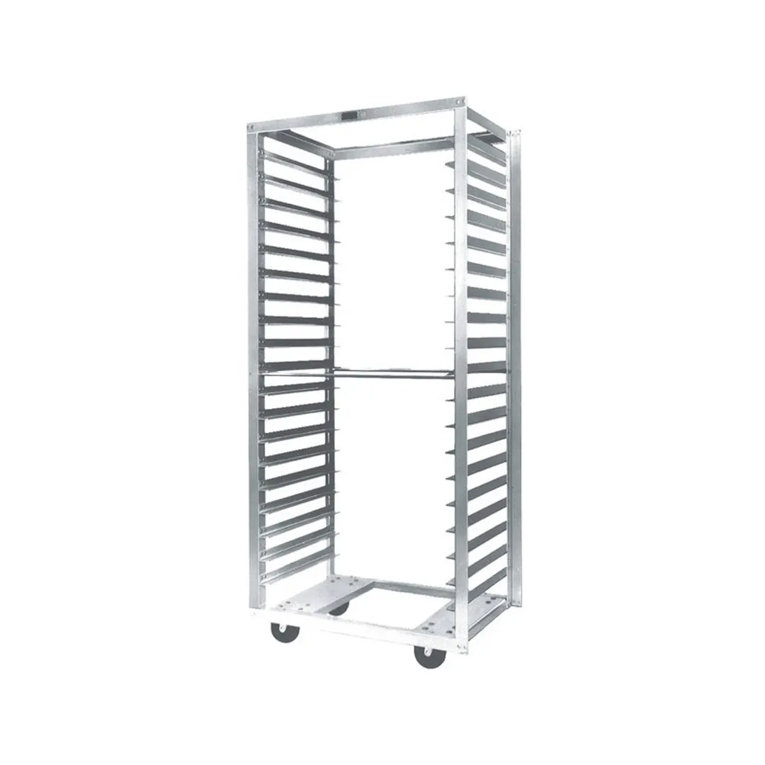Metro RD33N 20 Pan Aluminum Mobile Side Load Bun / Sheet Pan Rack with 3" Bottom Load Slides