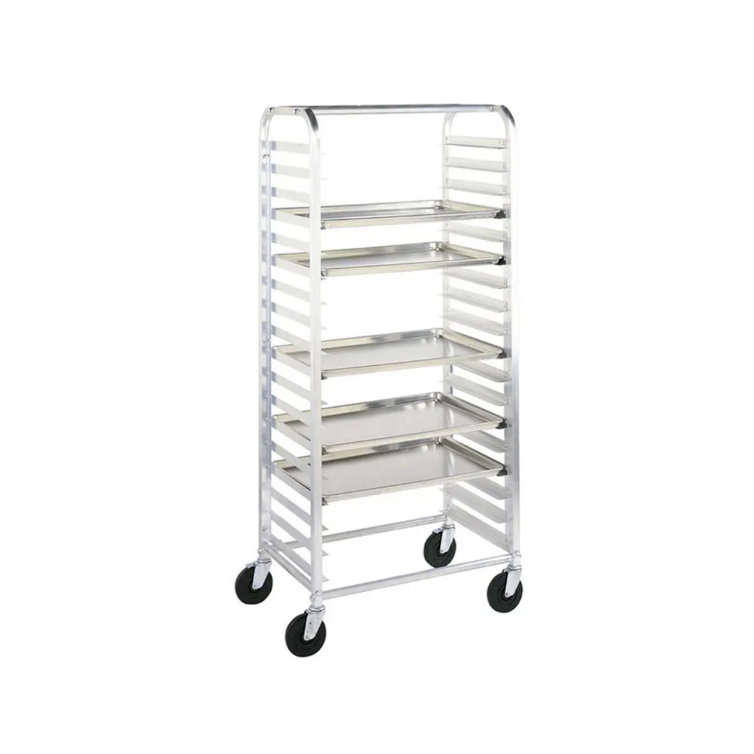 Metro RT3318N 18 Pan Aluminum Mobile Side Load Bun / Sheet Pan Rack, Unassembled