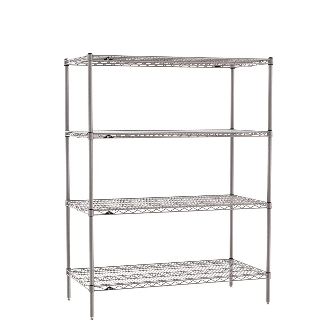 Metro SE-212463K4-S-4 Super Erecta 4-Shelf Wire Shelving Starter Unit,  Gray Epoxy - 21" x 24" x 63"