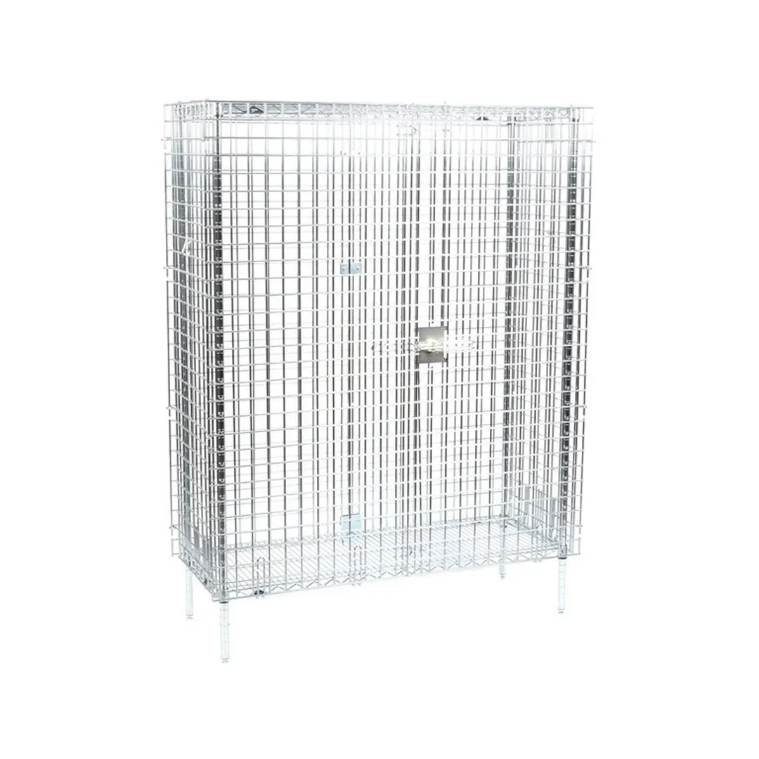 Metro SEC35C Super Erecta Chrome Stationary Wire Security Cage, 50 1/2" x 21 1/2" x 66 13/16"