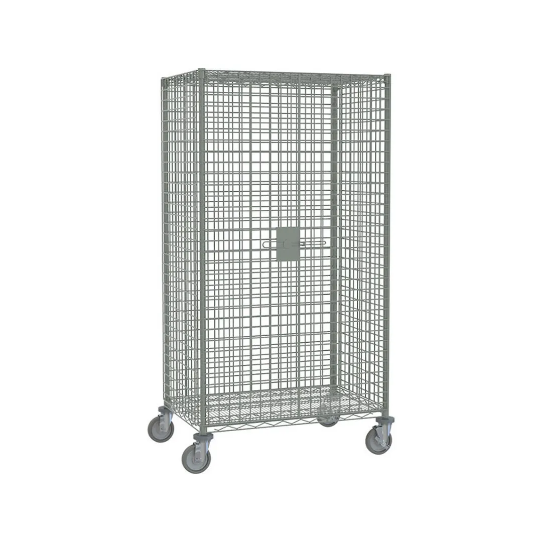 Metro SEC35EC Chrome Mobile Wire Security Shelving Unit, 52 3/4" x 21 1/2" x 68 1/2"
