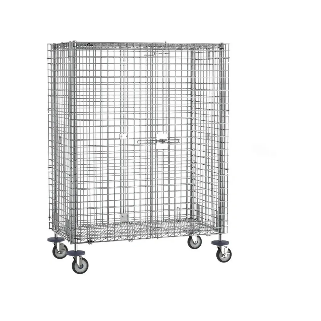 Metro SEC55EC Super Erecta Chrome Mobile Wire Security Shelving Unit, 27.25" x 52.75" x 67.9"