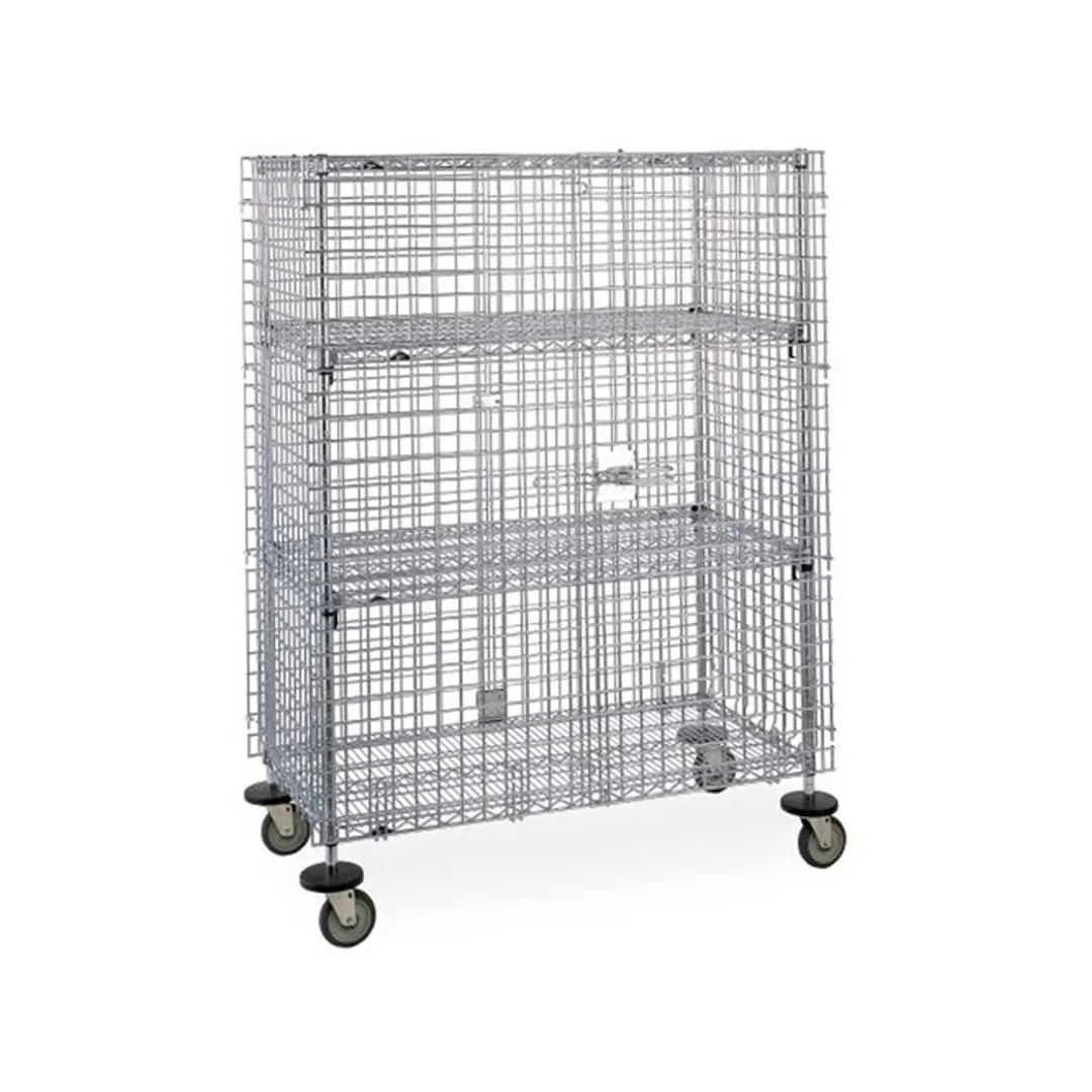 Metro SEC63S-SD Super Erecta Mobile Stainless Steel Security Shelving Unit, 33.5" x 40.75" x 62