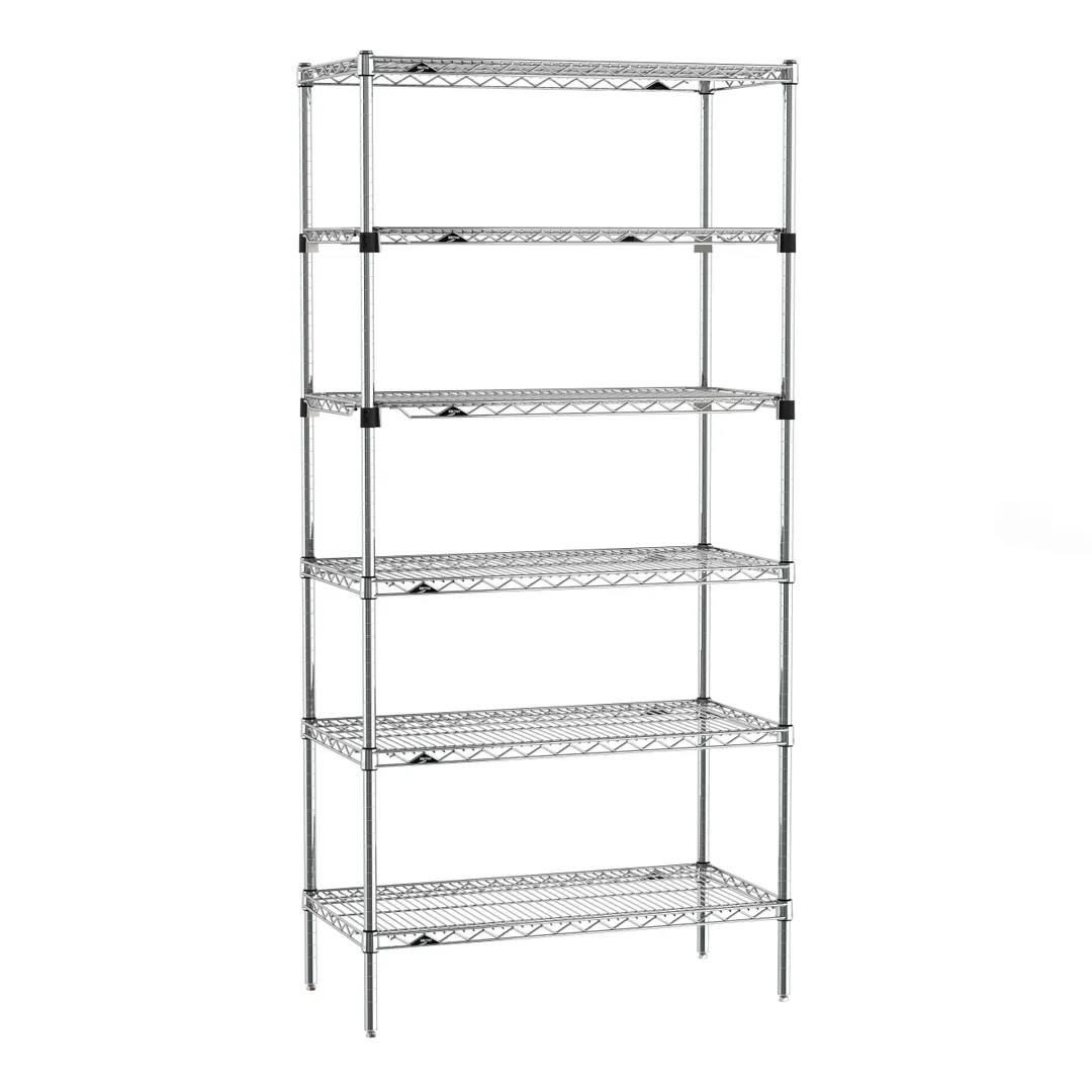 Metro SEZ-183674C-S-42 Super Erecta 6-Shelf Wire Shelving Starter Unit, Chrome - 18" x 36" x 74"