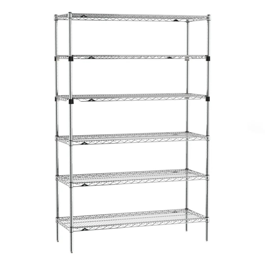 Metro SEZ-184874C-S-42 Super Erecta 6-Shelf Wire Shelving Starter Unit, Chrome - 18" x 48" x 74"