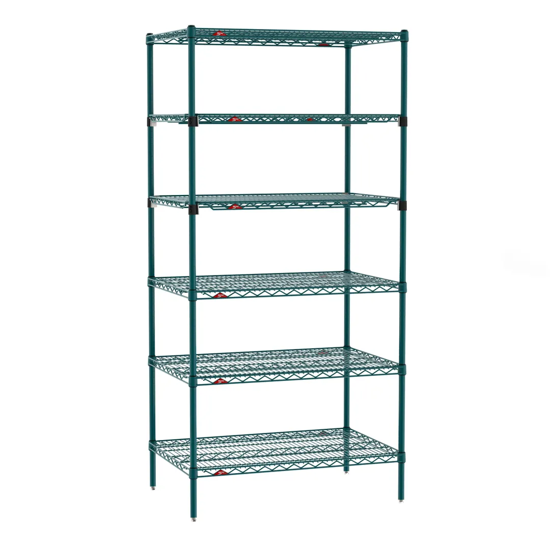 Metro SEZ-243674K3-S-42 Super Erecta 6-Shelf Wire Shelving Starter Unit, Metroseal 3 - 24" x 36" x 74"