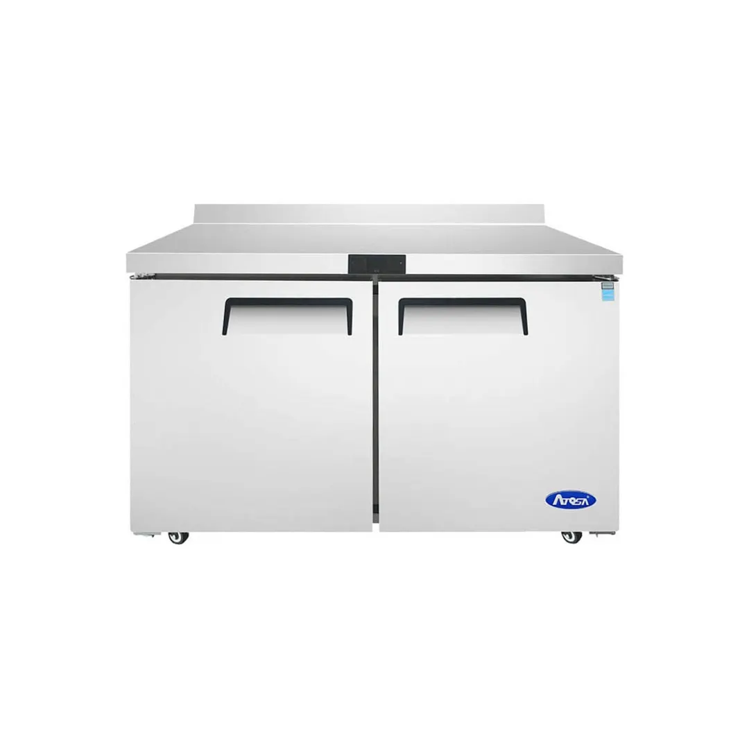 Atosa USA MGF8409GR 48" 2-Section Worktop Refrigerator with Backsplash, 2 Doors, 13.4 cu. ft.