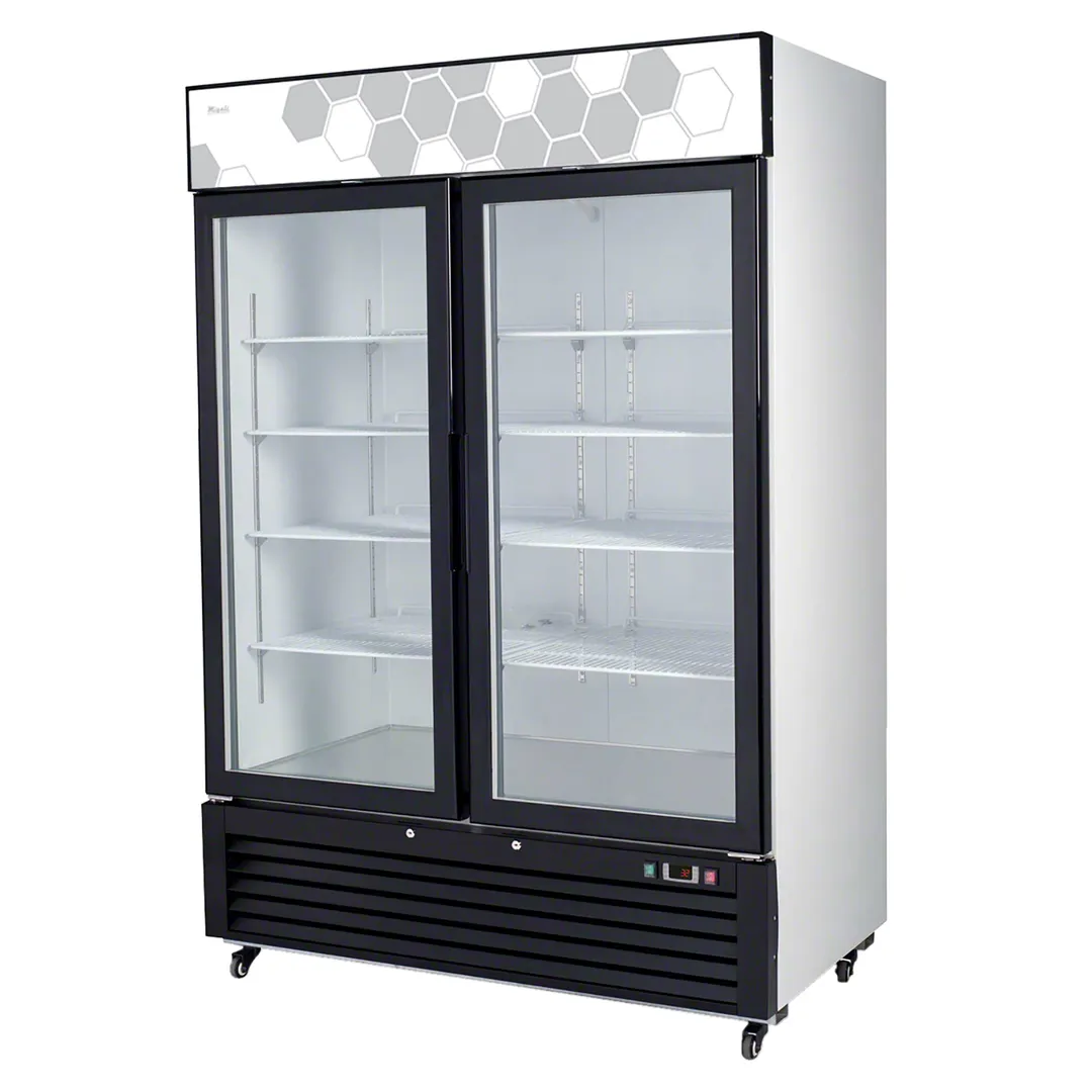 Migali C-49FM-HCE 54" 2 Glass Door Freezer Merchandiser in White, 49 cu. ft.