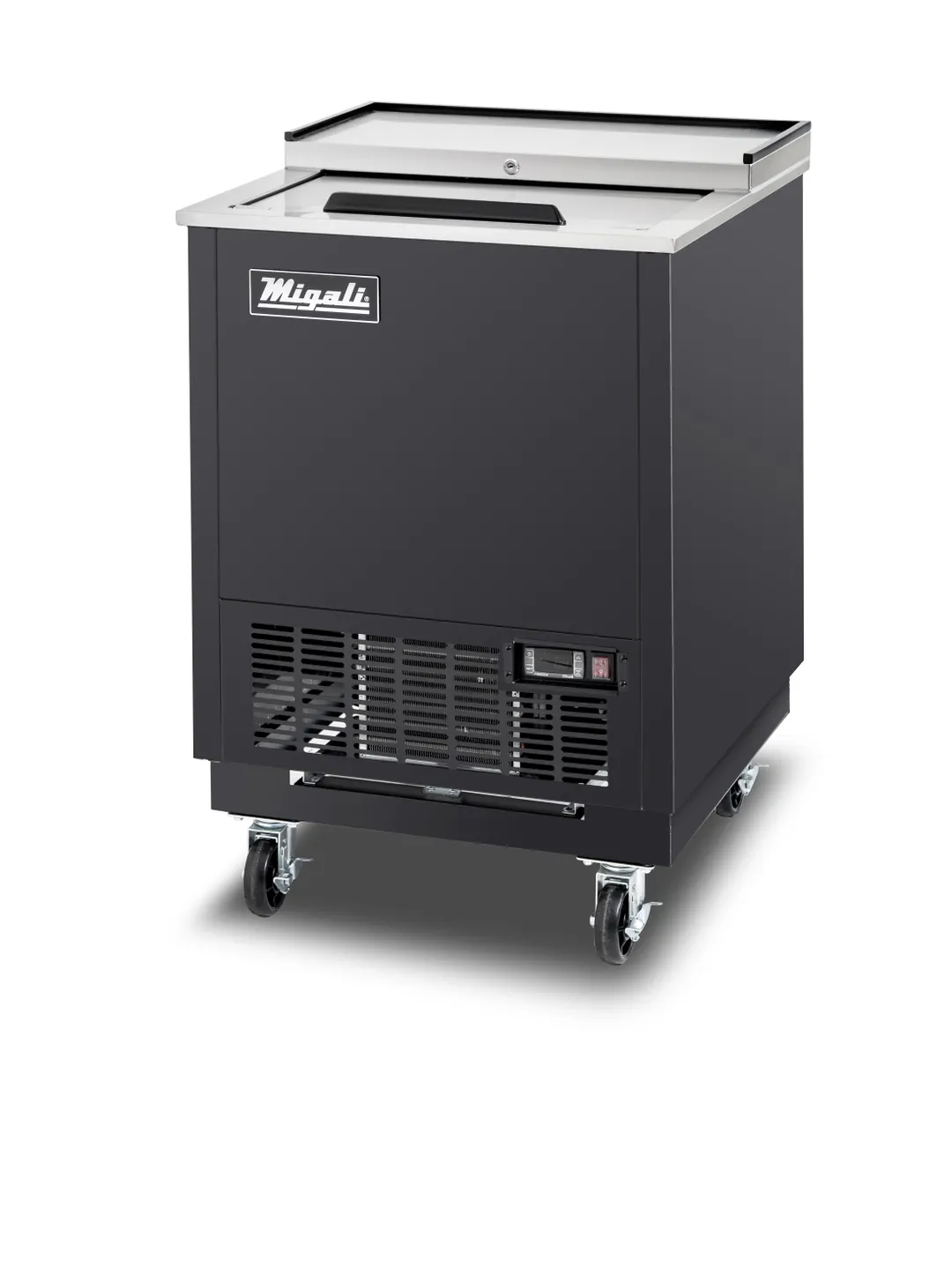 Migali C-GF25-HC 26" Glass Froster, Black Exterior, Lid, -5°F To 2°F, R290, 1/3 HP 115V