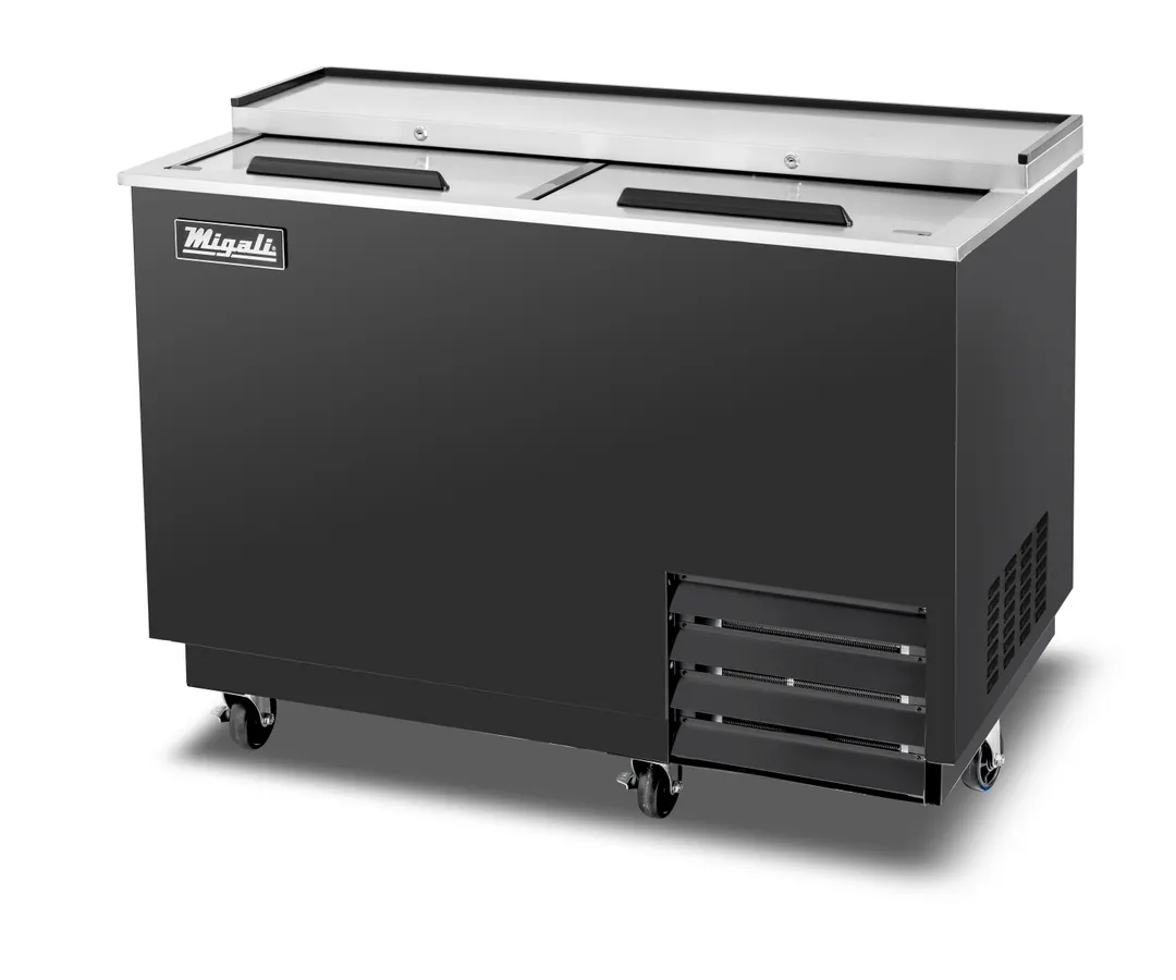 Migali C-GF50-HC Glass Froster, 49.5" Width, 12.2 Cu Ft, Black, Sliding Lid, -5°F To 2°F, R290