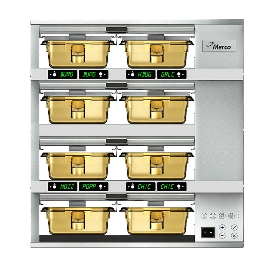 Merco MHG42SAB2N MercoMax™ Countertop Double Sided Heated Holding Cabinet w/ (4) Shelves & (8) Trays